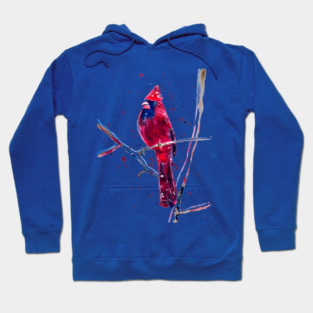 Red Cardinal in Winter Hoodie by beaugeste2280@yahoo.com